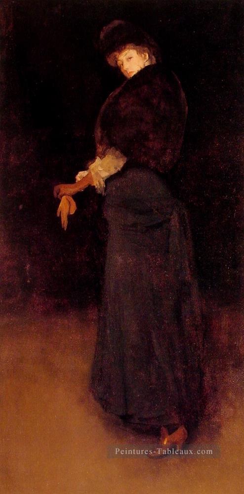 Arrangement en noir La dame dans le jaune James Abbott McNeill Whistler Peintures à l'huile
